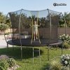Trampolina ogrodowa XXL dla dzieci HyperMotion - 366 cm 12FT 2 - z drabinką i siatką wewnętrzną - do ogrodu